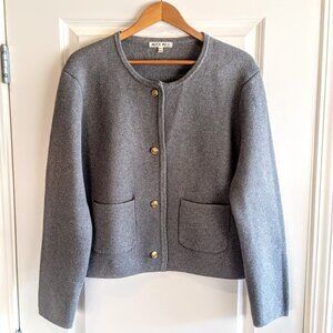 Alex Mill Paris Grey Cotton Cashmere Sweater Jacket NWOT